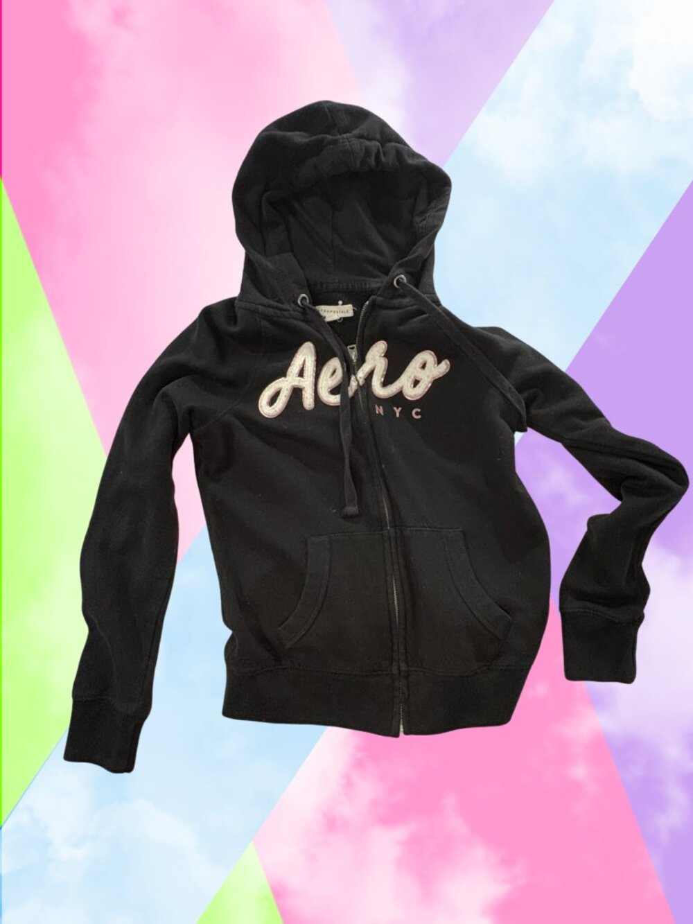 Aeropostale 2000s aero nyc zip hoodie